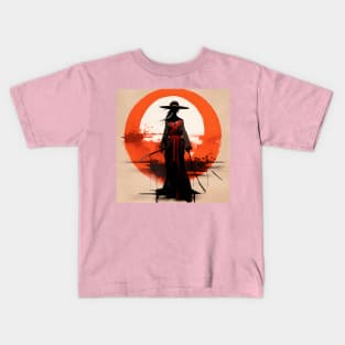 Artsy Female Samurai Kids T-Shirt